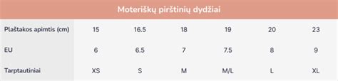 lentelė su vaikiškų kostiumų dydžiais