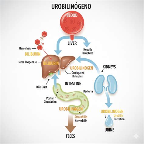Urobilinogeno apykaitos schema