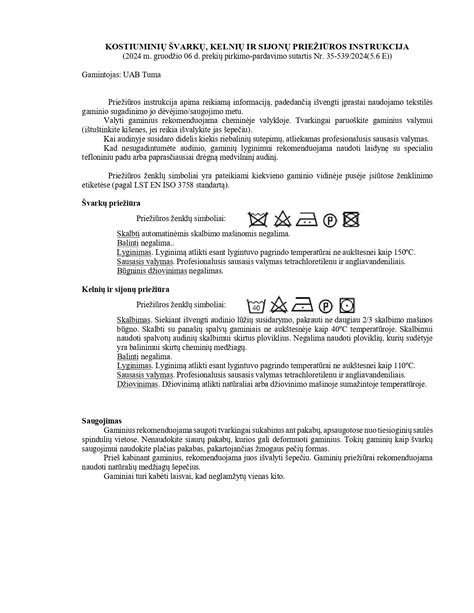 Tencel audinio priežiūros instrukcijos