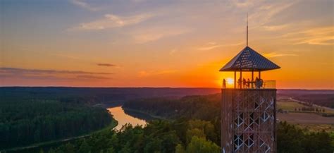 Birštono apžvalgos bokštas ir atsiverianti panorama
