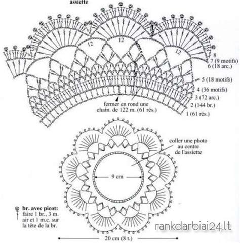 Nertos beretės schema su 8 pleištais