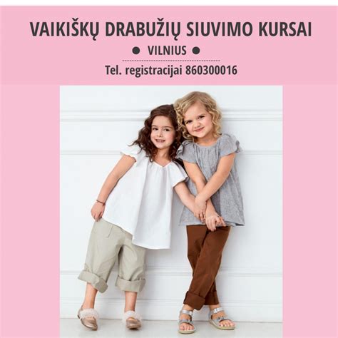 Atverstas siuvimo žurnalas su vaikiškų drabužių iškarpomis