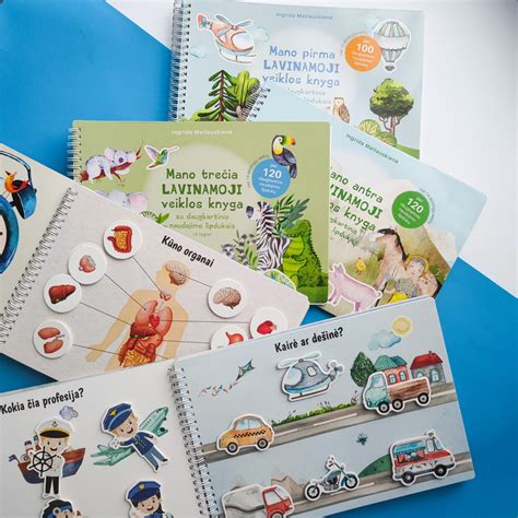 Skirtingo amžiaus vaikams skirtų lavinamųjų knygų pavyzdžiai
