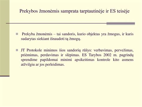 Prekybos žmonėmis samprata ir esmė