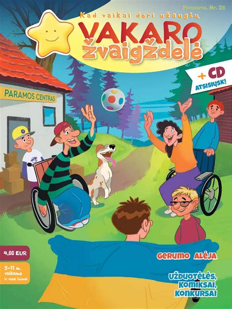 Vaikai, atliekantys kūrybines užduotis iš žurnalo