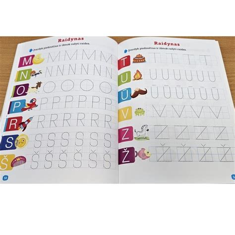 Vaiko piešinys su raidėmis ir skaičiais