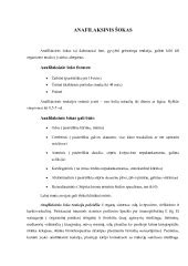 anafilaksinio šoko simptomų schema