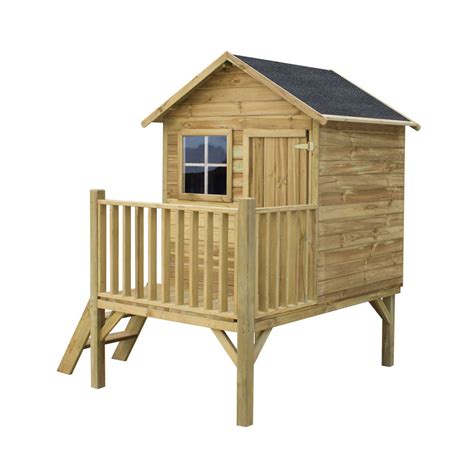 vaikų medinis namelis kieme