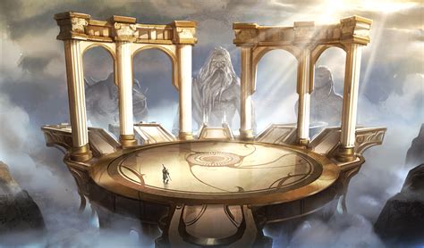 Dzeusas su žaibu rankoje ant Olimpo kalno