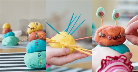 vaikai užsiimantys kūrybine veikla su plastilinu