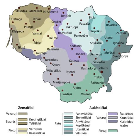 Žemaičių tarmės plitimo žemėlapis