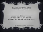 Slavų ir germanų kalbų įtaka žemaičių tarmei