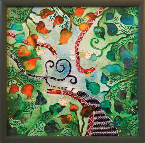 D. Stalauskienės piešinys „Prie ištakos“, simbolizuojantis kosmologinius elementus