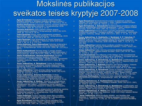 Mokslinės publikacijos ir tyrimai