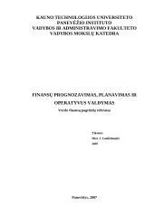 Finansų planavimas ir senjorų priežiūra