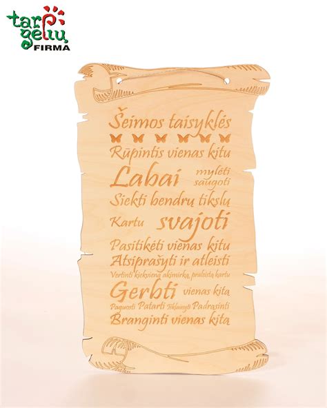 šeimos taisyklės lentelė