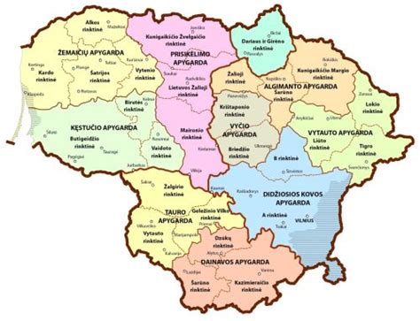 Žemėlapis su partizanų kovų židiniais Lietuvoje