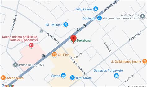 Savanorių prospekto žemėlapis su parduotuvės lokacija