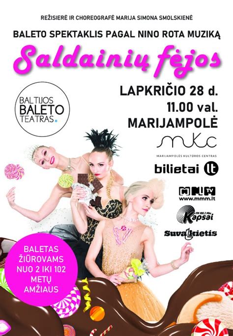 Trijų saldainių fėjų - Karamelės, Šokoladės ir Cukrinukės - nuotrauka baleto scenoje