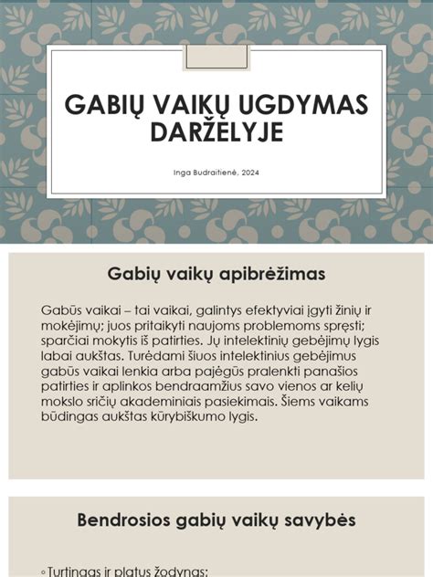 Gabių vaikų pasiekimai