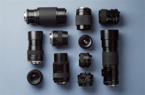 Įvairūs fotoaparato objektyvai kūdikių portretams