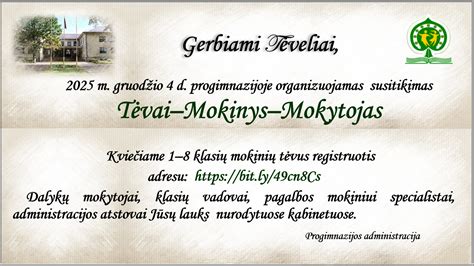 tėvai ir mokytojas bendrauja