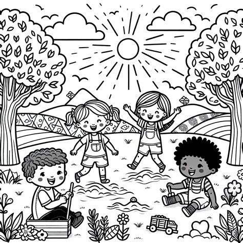 Linksmi vaikai žaidžia Marijampolės parke