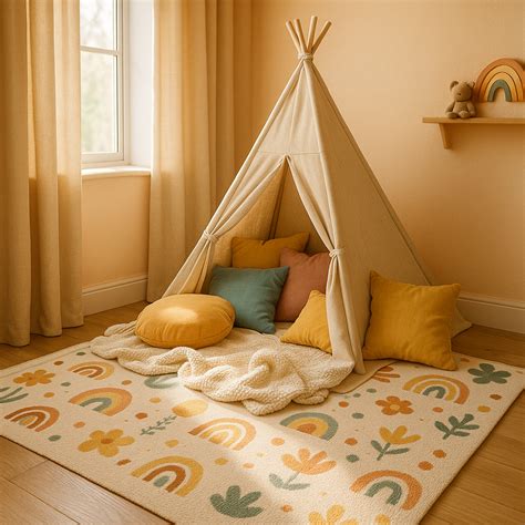 Žaismingi pledų raštai vaikų kambaryje