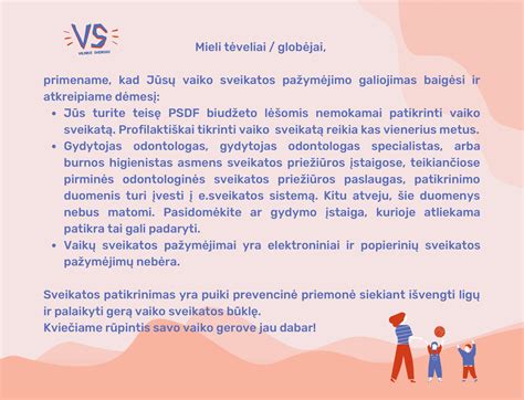 Tėvų pasiruošimas vaiko sveikatos patikrai ir reikalingi dokumentai