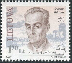 Oskaras Milašius su Lietuvos delegacija Paryžiuje