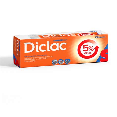Diclac gelio pakuotė ir informacinis lapelis