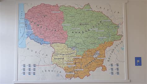 Lietuvos žemėlapis su pažymėtomis religinėmis ir istorinėmis vietomis