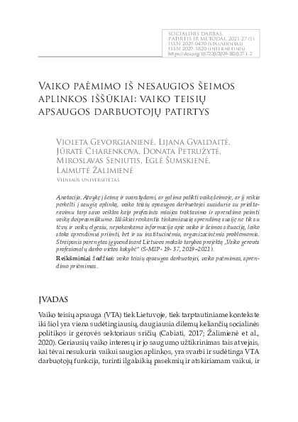 Vaiko paėmimo iš šeimos procesas