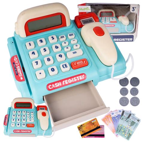 Vaikiškas kasos aparatas su įvairiais priedais