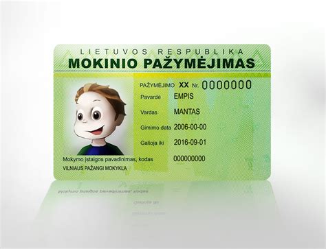 mokinio pažymėjimas ir bilietas
