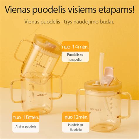 Vaikiškų gertuvių tipai: snapelis, šiaudelis, atviras puodelis