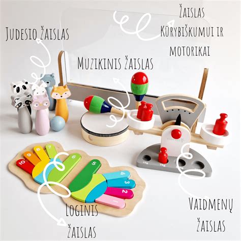 Žaislų lanko pavyzdys su įvairiais žaislais