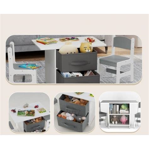 vaikiškas staliukas su integruotomis daiktadėžėmis