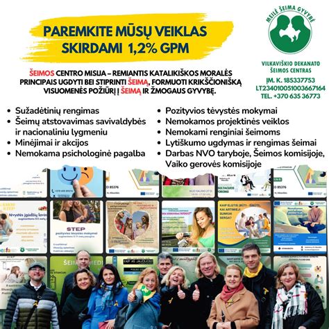 Šeimos centro veiklos schematiškas pavaizdavimas