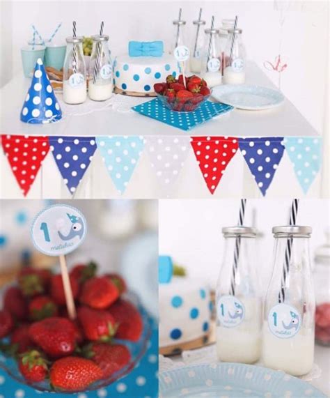 Šventiškai papuoštas pirmasis vaiko gimtadienio stalas