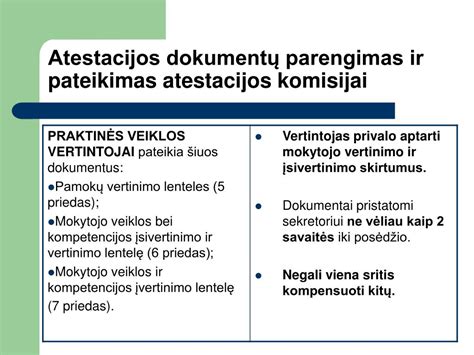 Atestacijos dokumentų pildymo schema