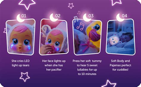 Cry Babies Goodnight Coney lėlė su šviečiančiu veidu ir minkšta pižama