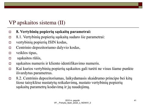 Vertybinių popierių sąskaitų tvarkymas