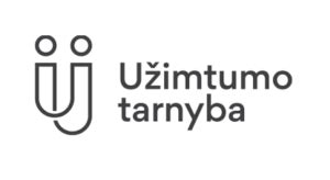 Užimtumo tarnybos logotipas ir informacijos ženklas