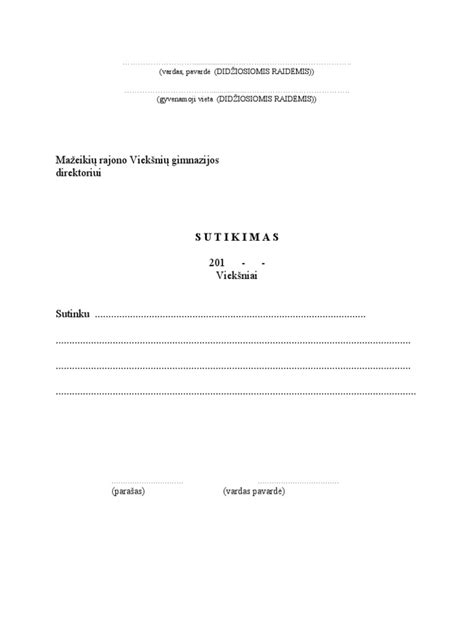 Pavyzdinis notaro patvirtintas sutikimas kelionei