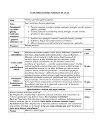 Choreografijos pamokos planas, užrašytas ant lentos