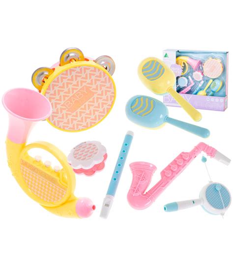 vaikiškų muzikos instrumentų rinkinys kuprinėje