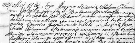 Pavyzdys: 1827 m. santuokos įrašas dviem kalbom