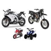 vaikiškų motociklų įvairovė lauke