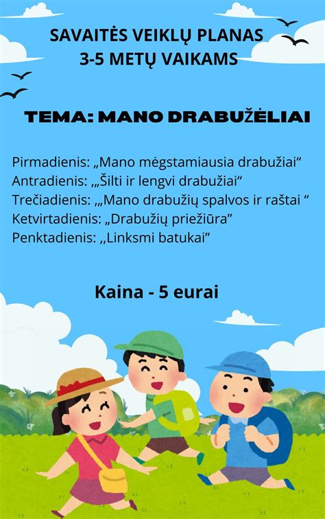 Vaiko adaptacijos savaitės planas